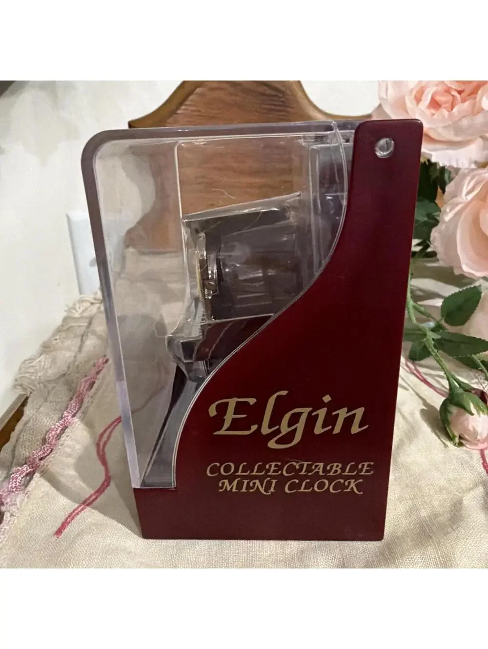 Vintage Elgin Miniature Grand Piano Desk Clock New In package Music Symphony